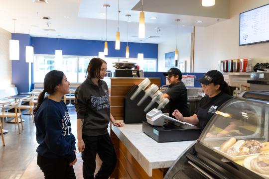 Students getting coffee at Sip