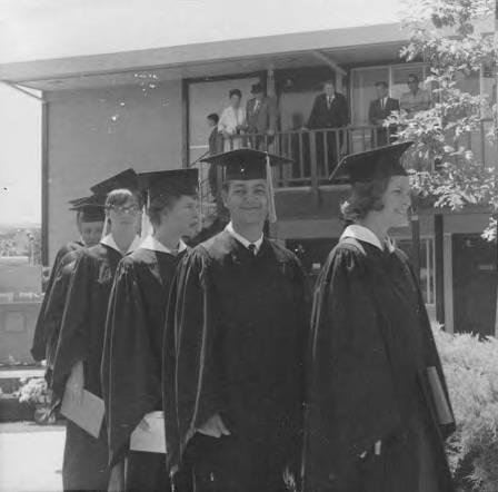 Grads in line for commencement in 1966